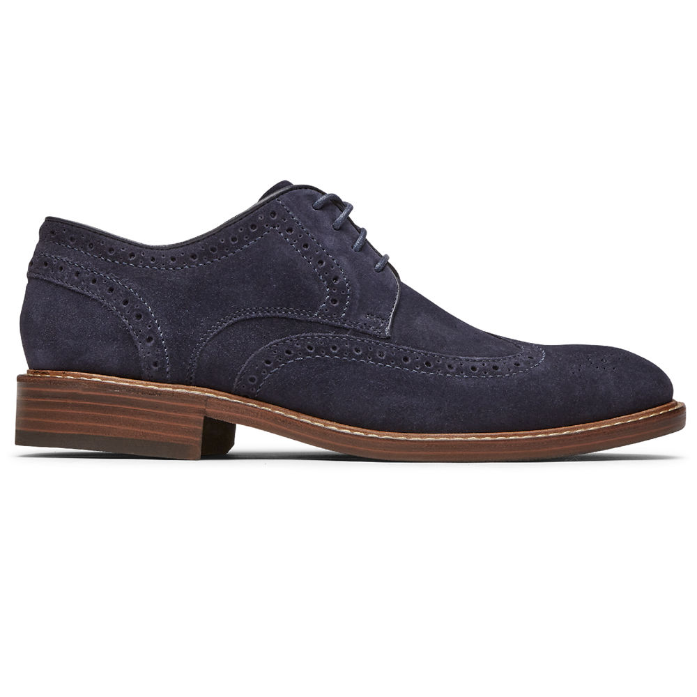 Sapatos Lace Ups Rockport Homem Azul Marinho - Kenton Wingtip - 50863VNOT